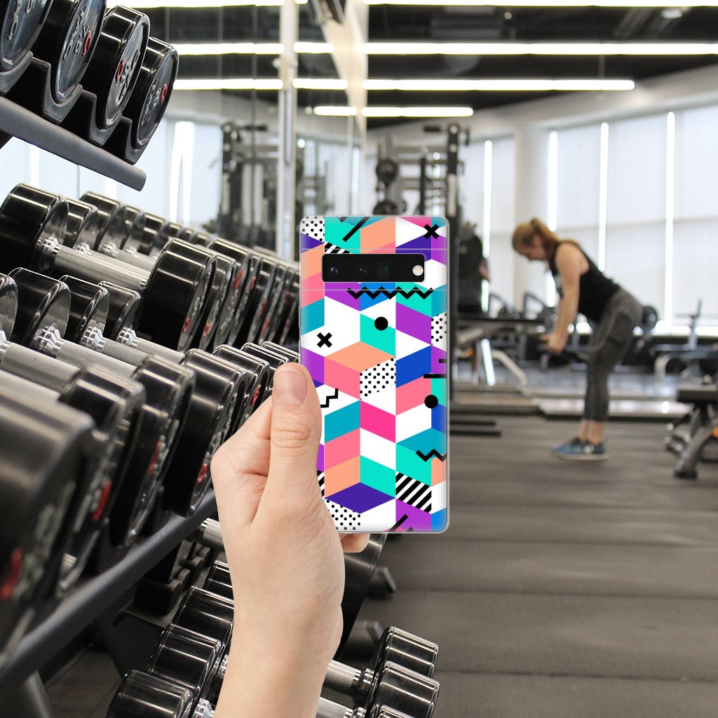 Google Pixel 6 Pro TPU Hoesje Blokken Kleurrijk B2C Telecom