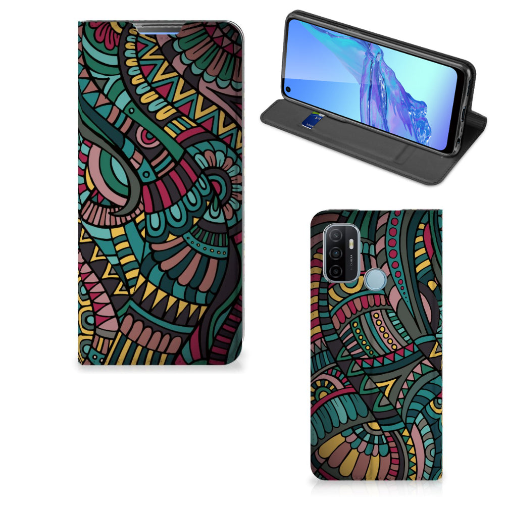 OPPO A53 | A53s Hoesje met Magneet Aztec