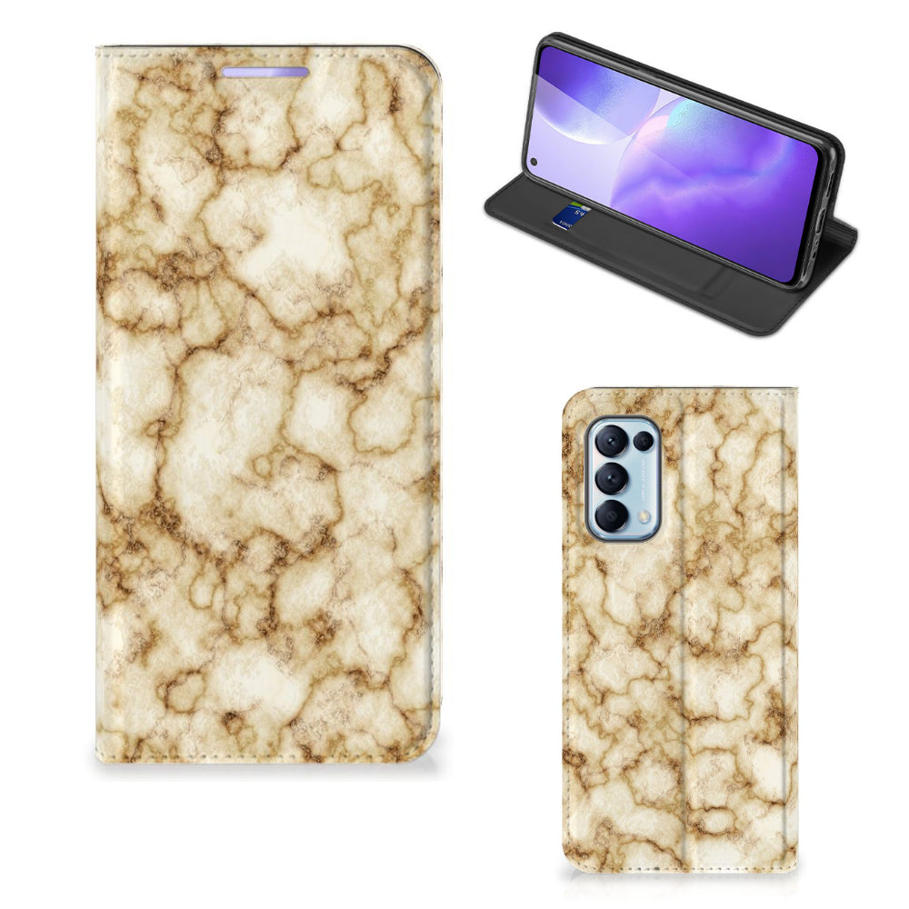OPPO Find X3 Lite Standcase Marmer Goud
