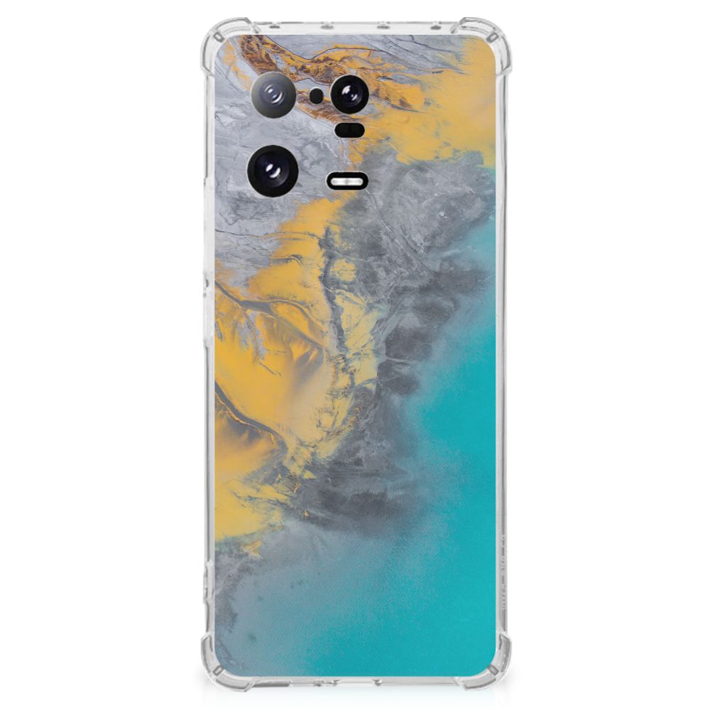 Xiaomi 13 Pro Anti-Shock Hoesje Marble Blue Gold