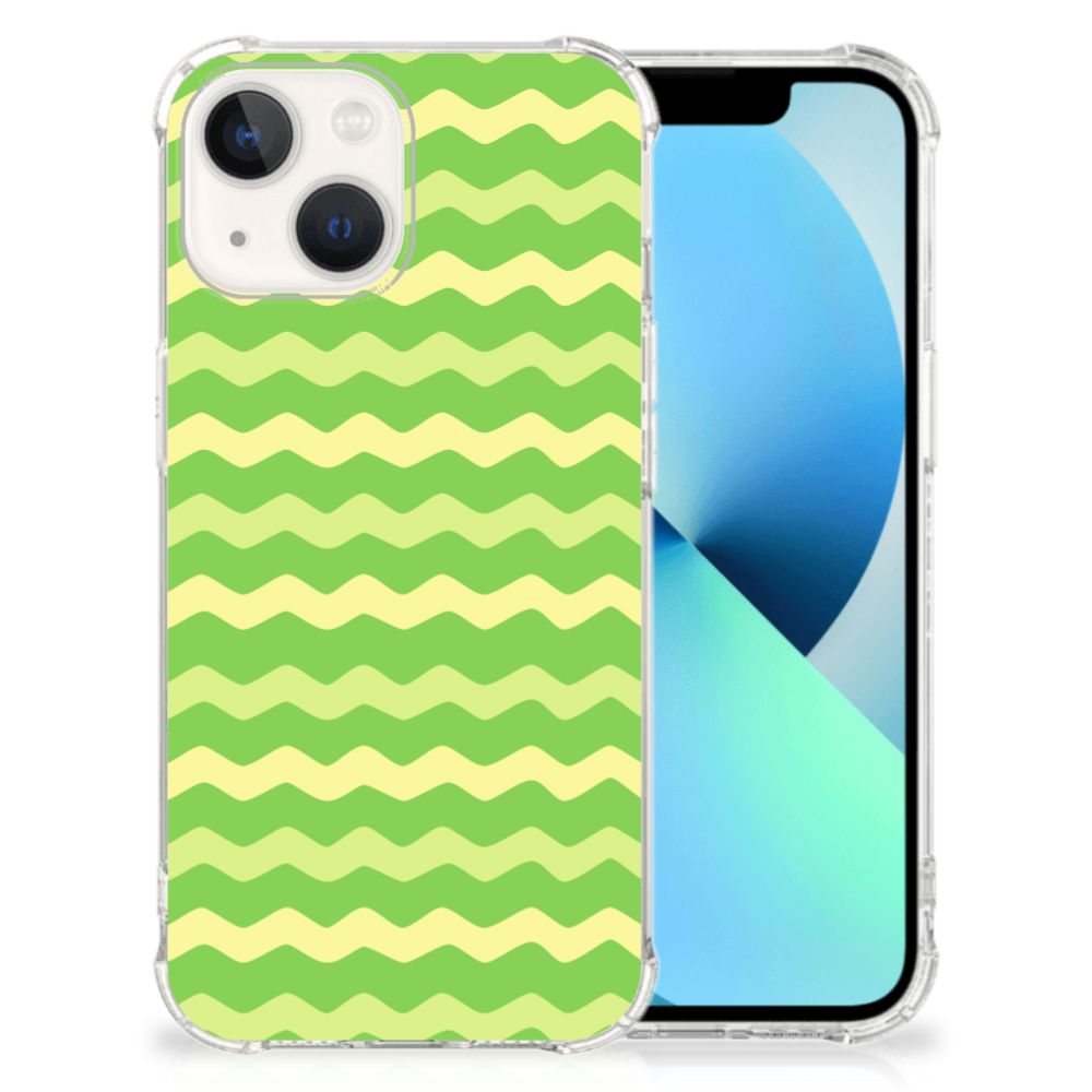 iPhone 13 Doorzichtige Silicone Hoesje Waves Green B2C Telecom