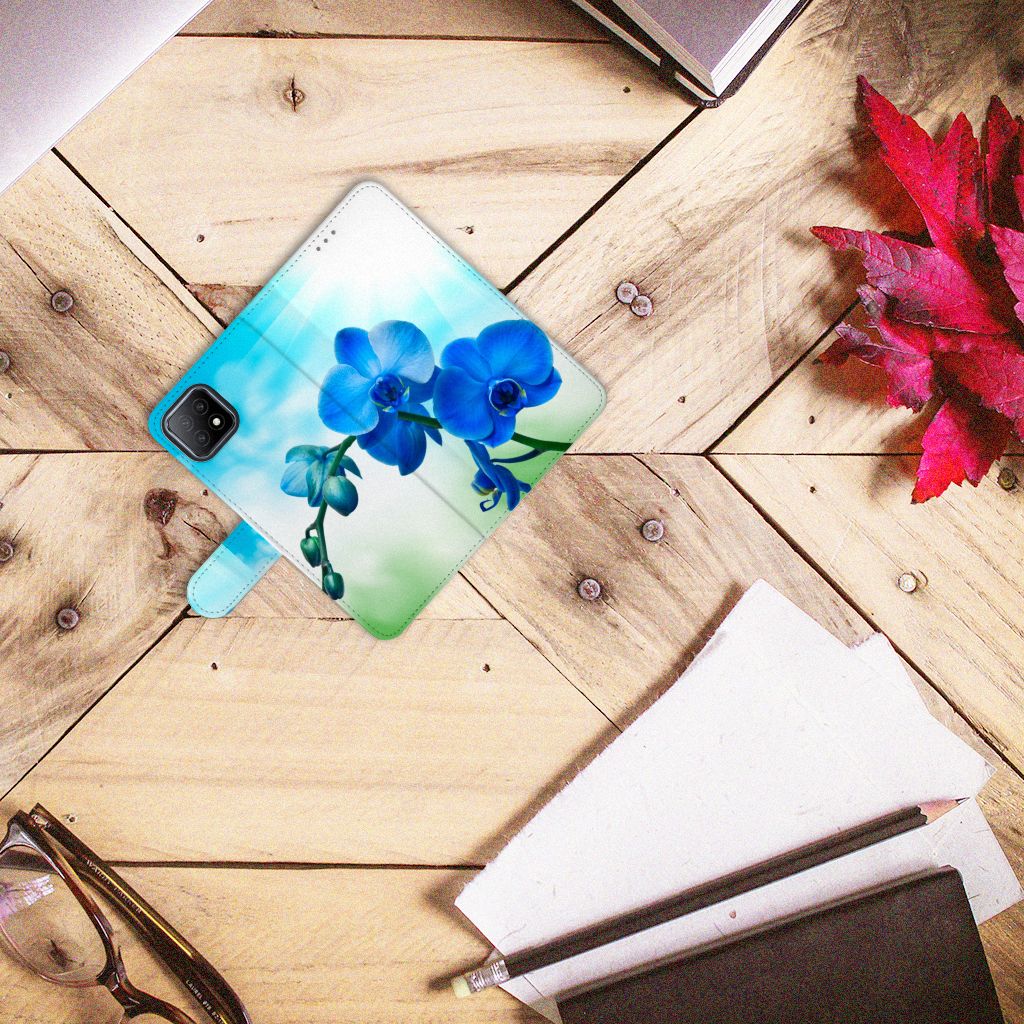 OPPO A73 5G Hoesje Orchidee Blauw - Cadeau voor je Moeder