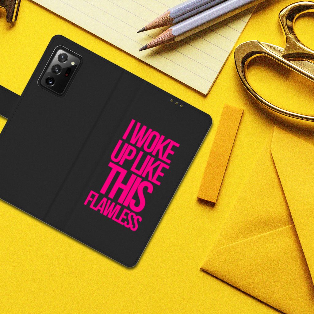 Samsung Galaxy Note20 Ultra Hoesje met naam Woke Up - Origineel Cadeau Zelf Maken