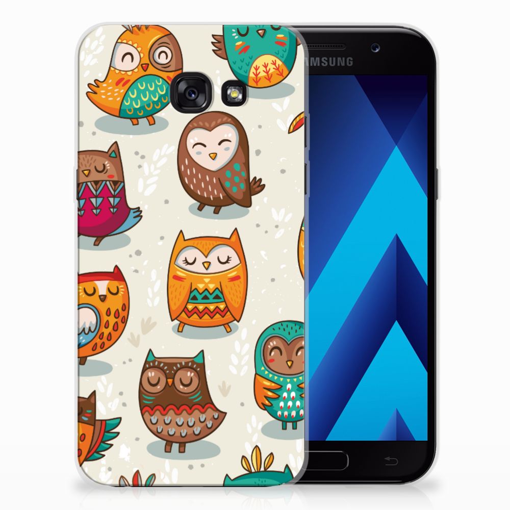 Samsung Galaxy A5 2017 TPU Hoesje Vrolijke Uilen