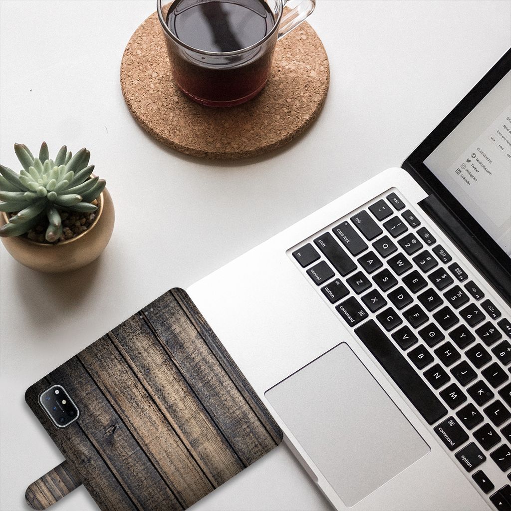 OnePlus 8T Book Style Case Steigerhout