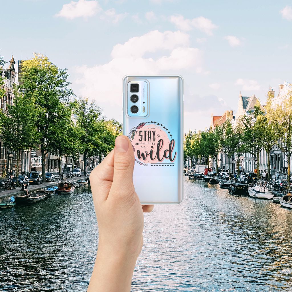 Motorola Edge 20 Pro Telefoonhoesje met Naam Boho Stay Wild