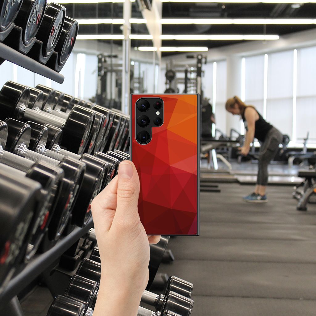 Backcover voor Samsung Galaxy S23 Ultra Polygon Red B2C Telecom