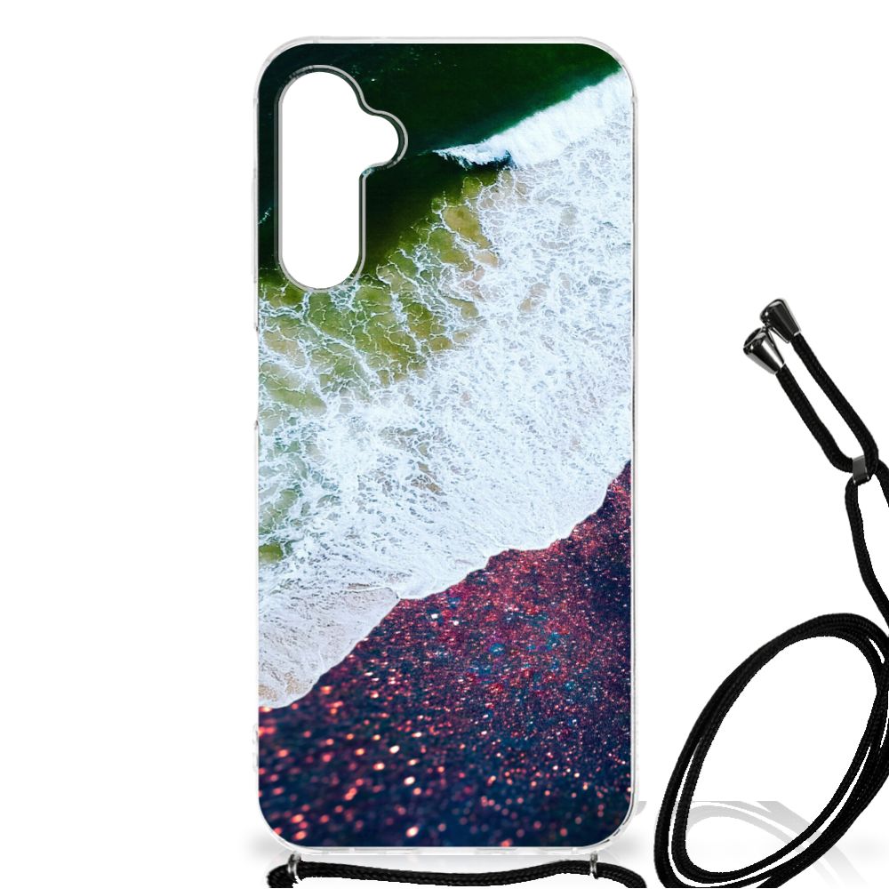 Samsung Galaxy A14 5G Shockproof Case Sea in Space design with ocean waves and shoreline pattern.