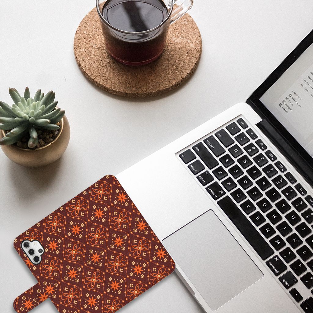 Samsung Galaxy A32 5G Telefoon Hoesje Batik Brown