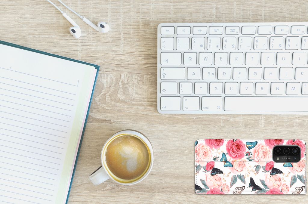 OPPO A54 5G | A74 5G | A93 5G Smart Cover Butterfly Roses - B2C Telecom