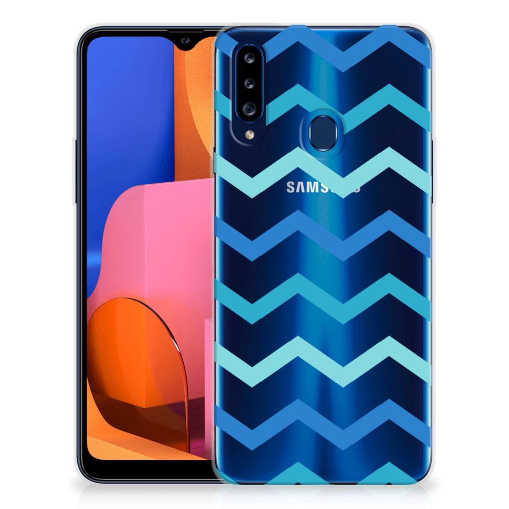 Samsung Galaxy A20s TPU bumper Zigzag Blauw B2C Telecom