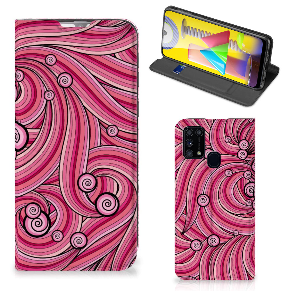 Samsung Galaxy M31 Bookcase Swirl Pink