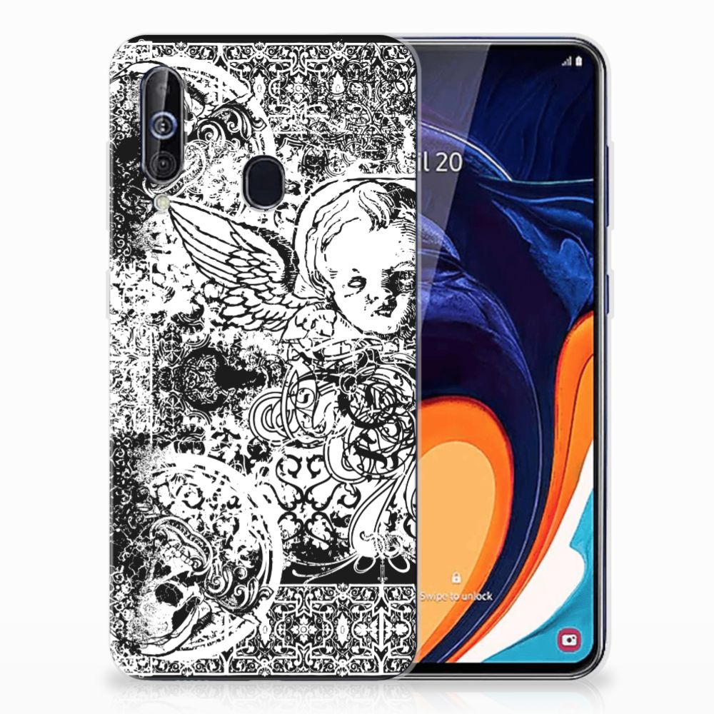 Silicone Back Case Samsung Galaxy A60 Skulls Angel