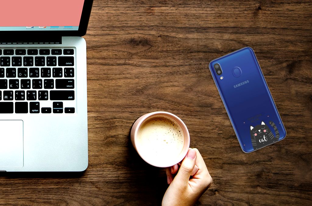 Samsung Galaxy M20 (Power) Telefoonhoesje met Naam Cat Good Day