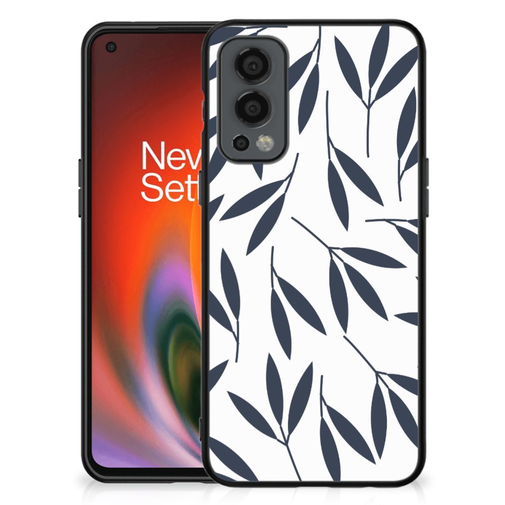 OnePlus Nord 2 Bloemen Hoesje Leaves Blue
