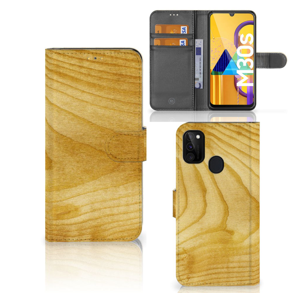Samsung Galaxy M21 | M30s Book Style Case Licht Hout