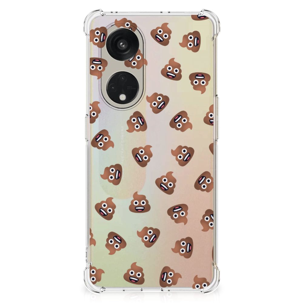 Doorzichtige Silicone Hoesje voor OPPO Reno8 T 5G Poep Emojis B2C Telecom