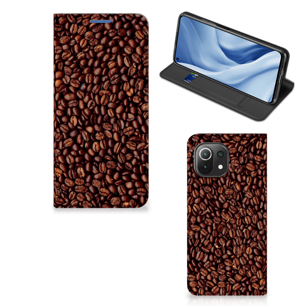 Xiaomi 11 Lite NE 5G | Mi 11 Lite Flip Style Cover Koffiebonen - B2C Telecom