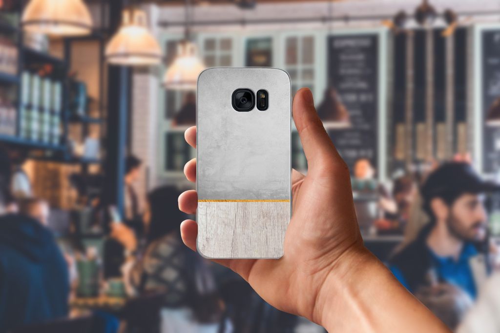 Samsung Galaxy S7 Bumper Hoesje Wood Concrete