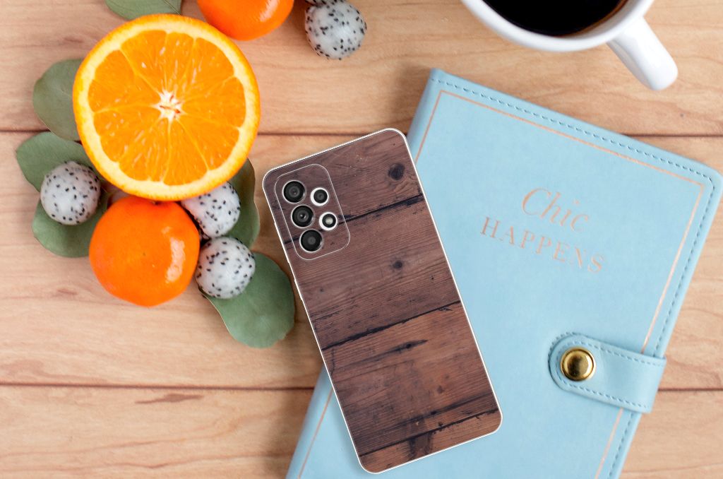 Samsung Galaxy A73 5G Bumper Hoesje Old Wood B2C Telecom