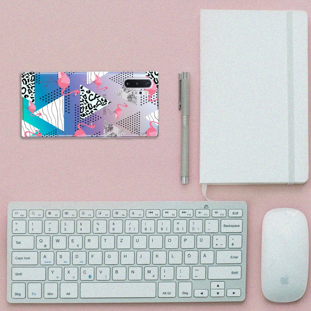 Samsung Galaxy Note 10 Plus TPU Hoesje Flamingo Triangle