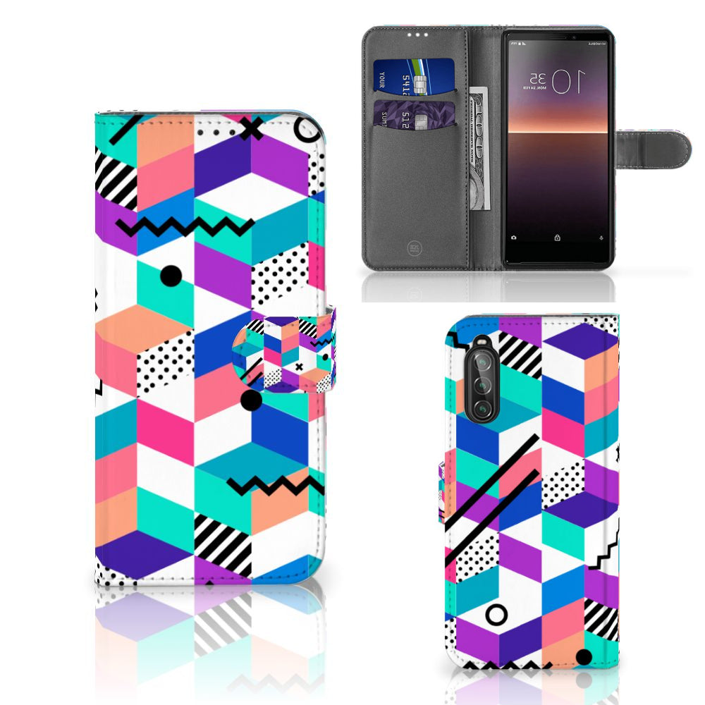 Sony Xperia 10 II Book Case Blokken Kleurrijk