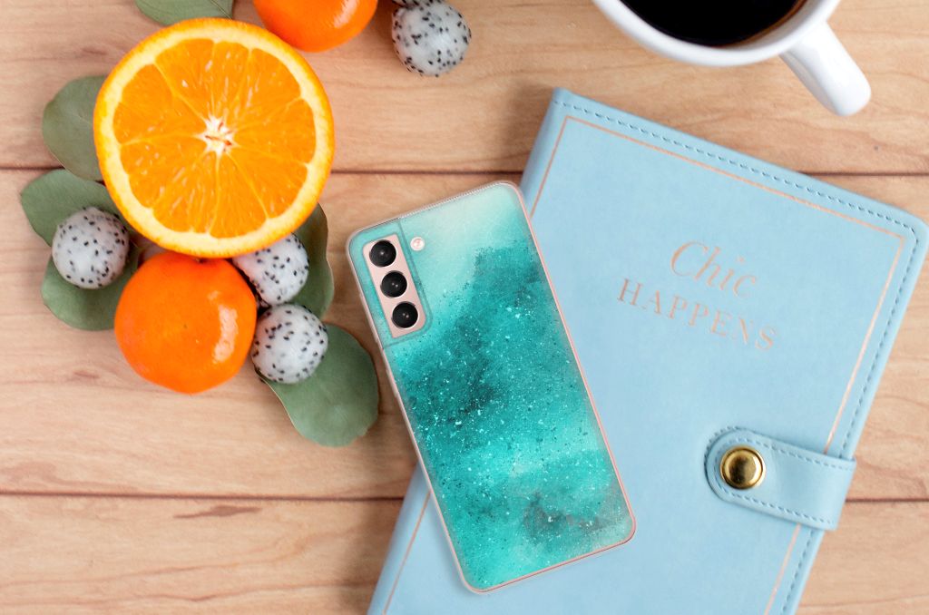 Hoesje maken Samsung Galaxy S21 Painting Blue B2C Telecom