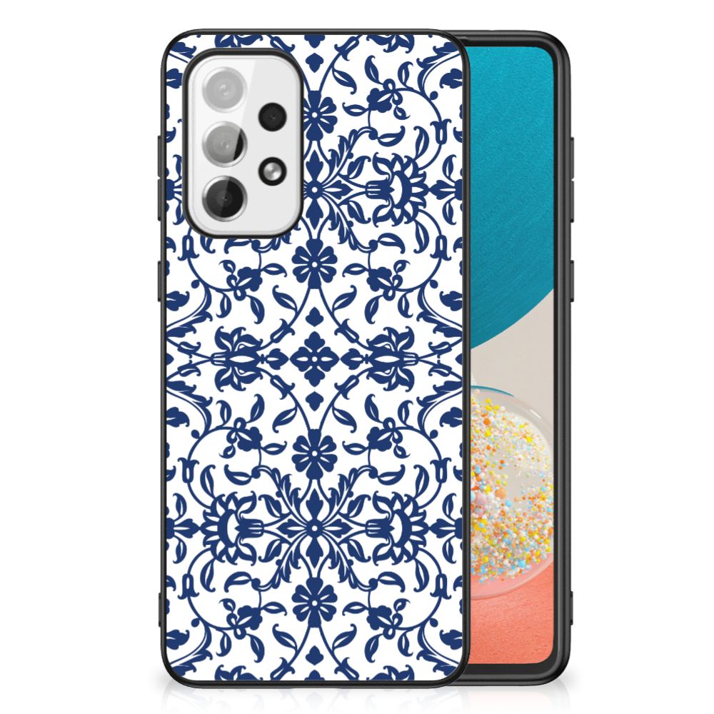 Samsung Galaxy A73 Bloemen Hoesje Flower Blue