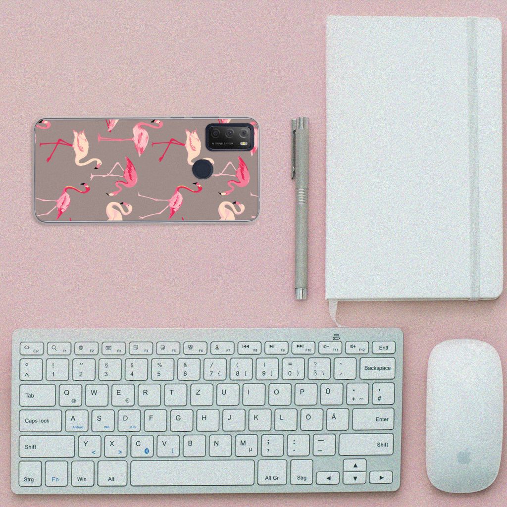 Alcatel 1S (2021) TPU Hoesje Flamingo B2C Telecom