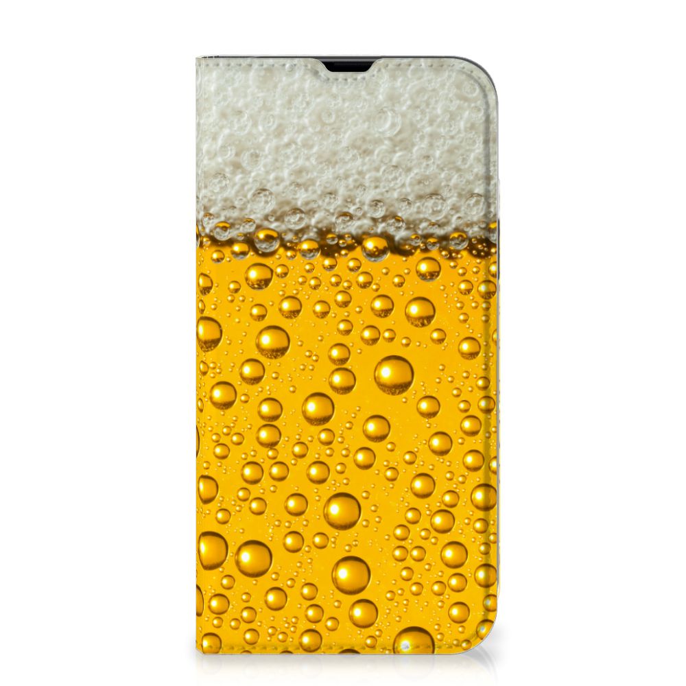 iPhone 13 Pro Max Flip Style Cover Bier met bierprint en bubbelmotief 🍺