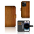 iPhone 15 Pro Book Style Case Donker Hout met pasjeshouder en realistische houtprint đŗ