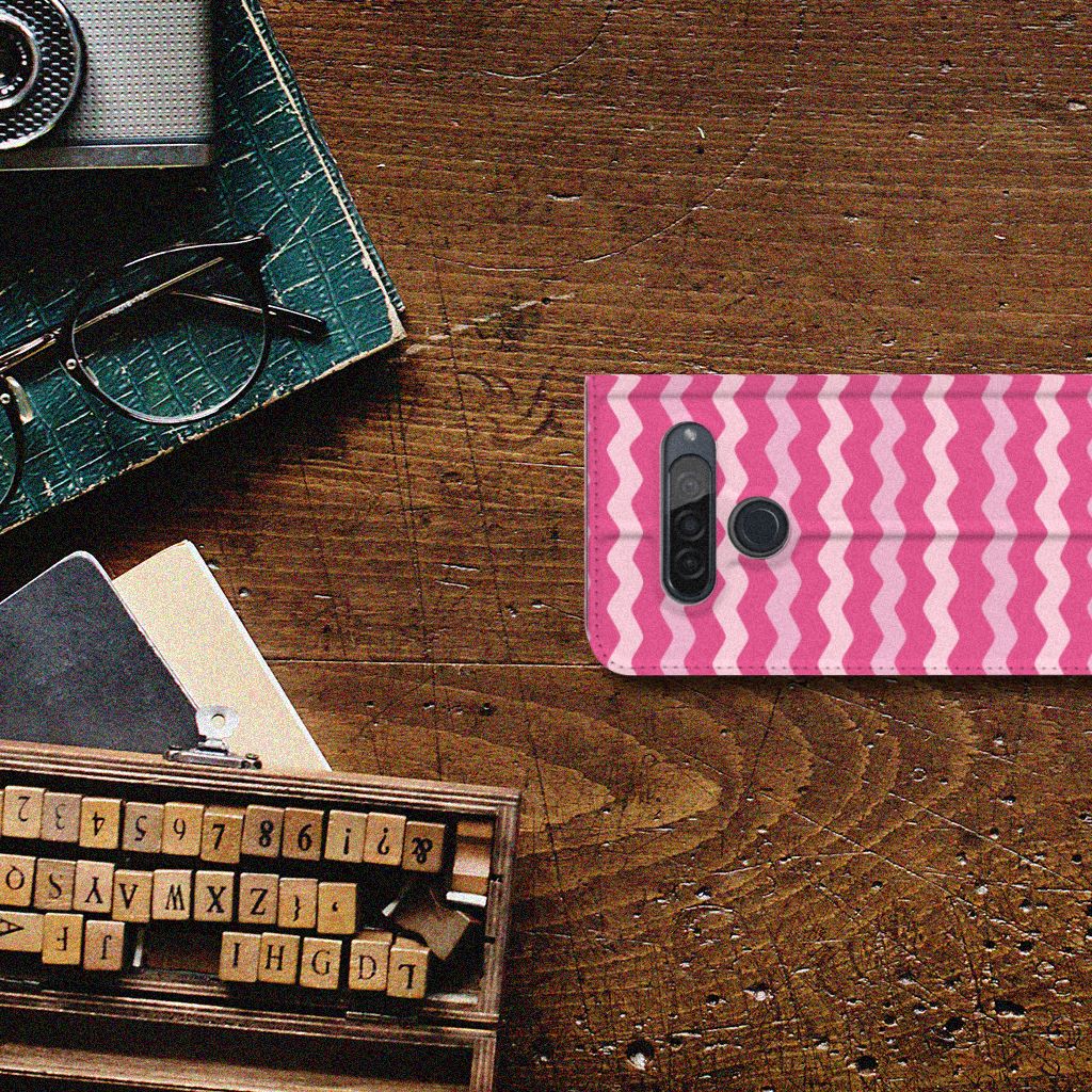 LG G8s Thinq Hoesje met Magneet Waves Pink - B2C Telecom