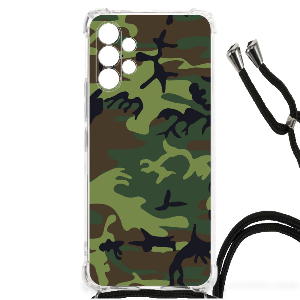 Samsung Galaxy A13 4G Doorzichtige Silicone Hoesje Army Dark