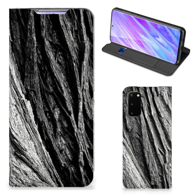 Book Wallet Case Samsung Galaxy S20 Boomschors Grijs - B2C Telecom