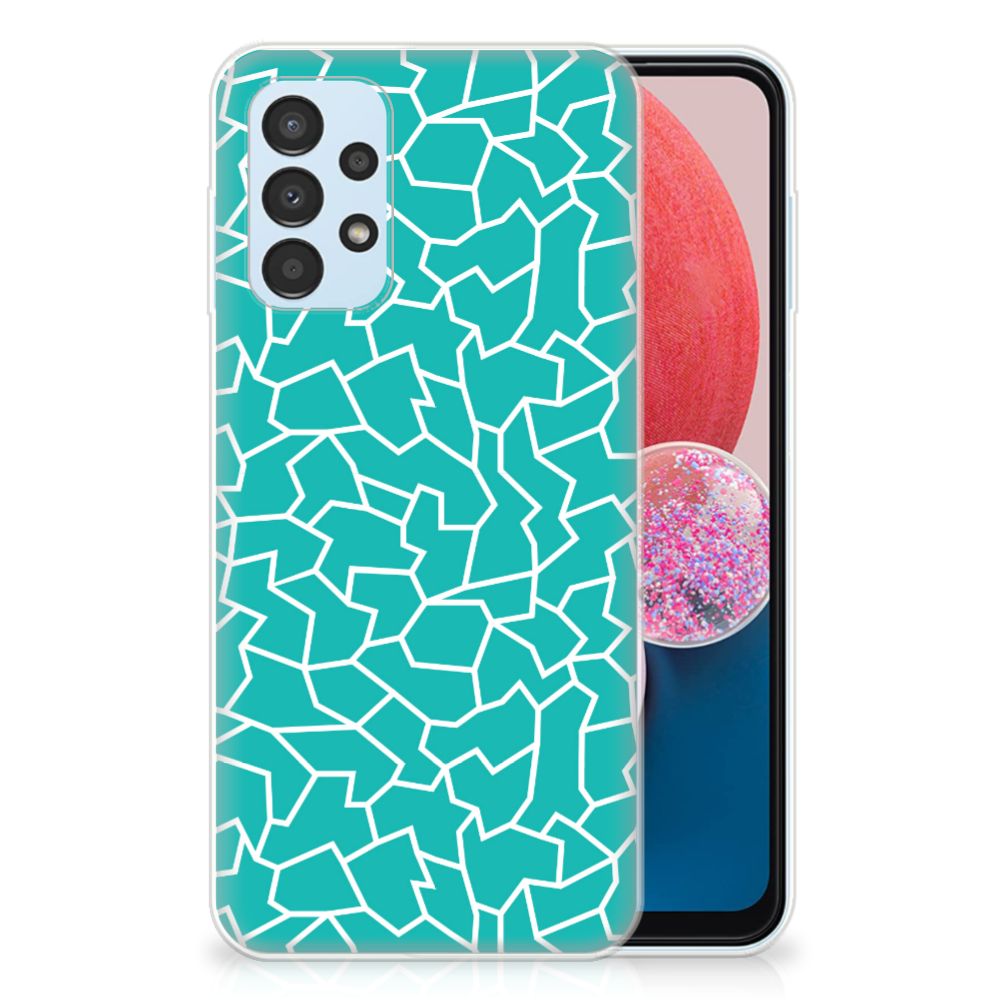Samsung Galaxy A13 4G Hoesje maken Cracks Blue B2C Telecom