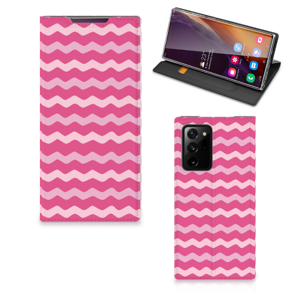 Samsung Galaxy Note 20 Ultra Hoesje met Magneet Waves Pink - B2C Telecom