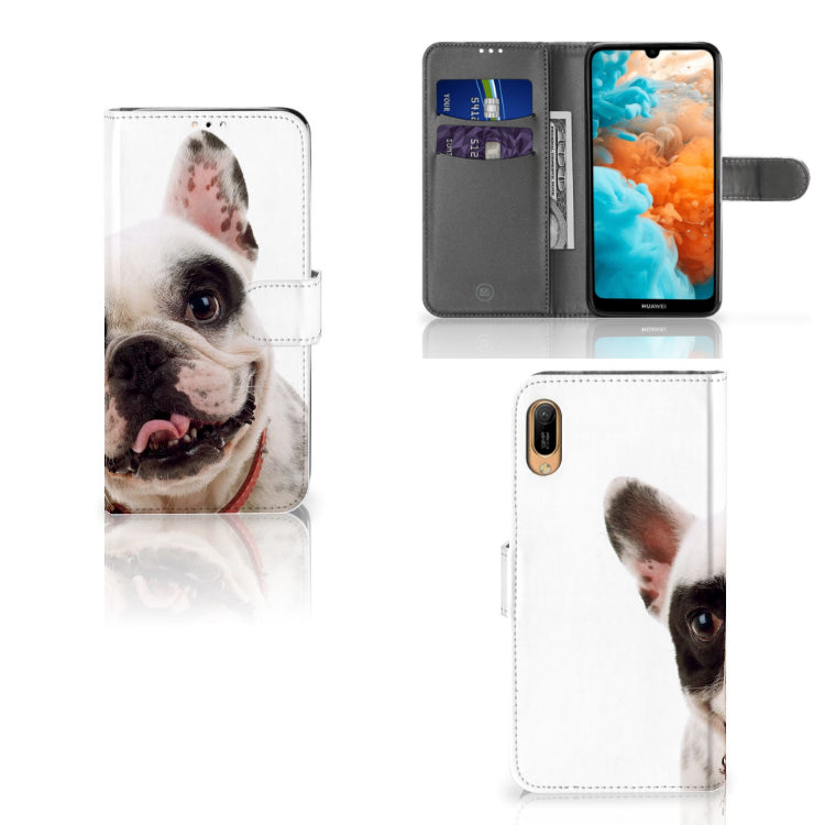 Huawei Y6 (2019) Telefoonhoesje met Pasjes Franse Bulldog
