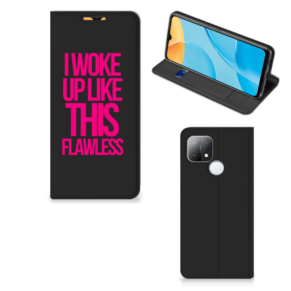 OPPO A15 Hoesje met tekst Woke Up - Origineel Cadeau Zelf Maken