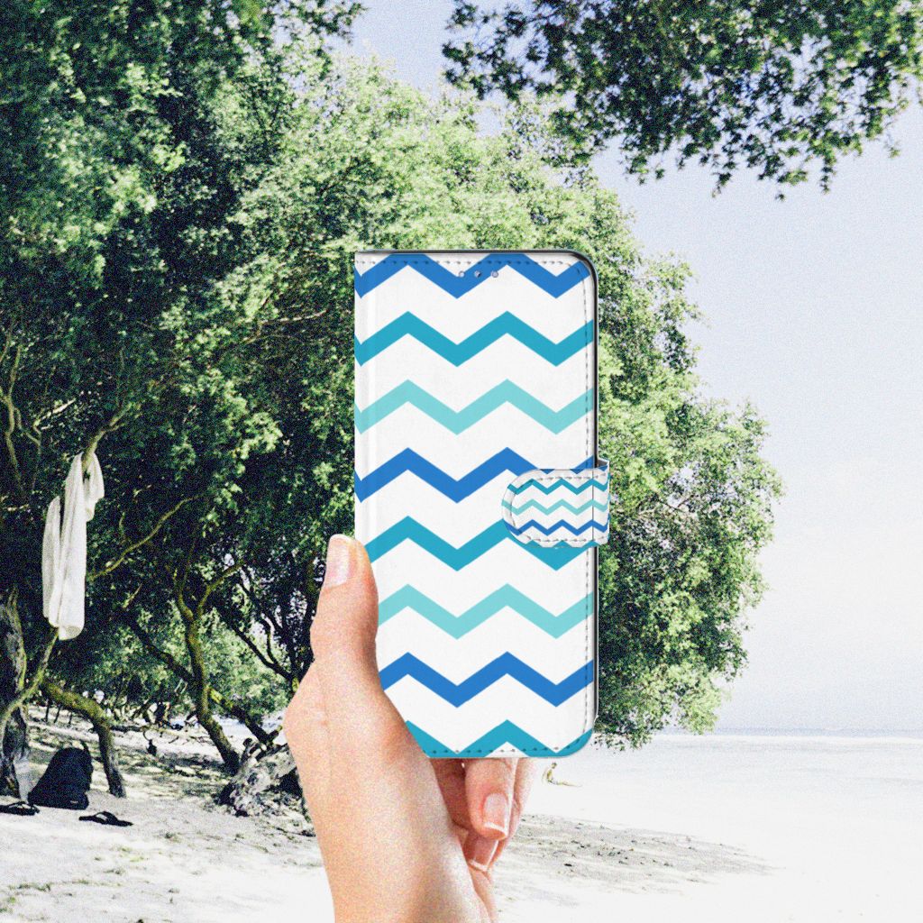 Motorola Moto G31 | G41 Telefoon Hoesje Zigzag Blauw