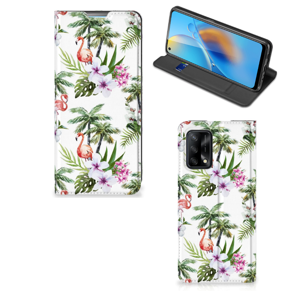 OPPO A74 4G Hoesje maken Flamingo Palms - B2C Telecom