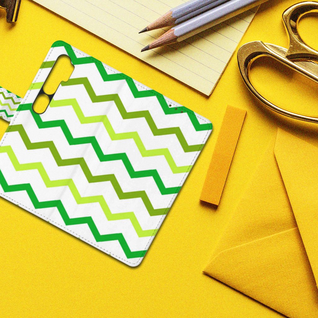 Xiaomi Mi Note 10 Pro Telefoon Hoesje Zigzag Groen