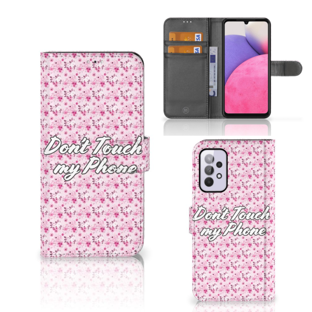 Samsung Galaxy A33 5G Portemonnee Hoesje Flowers Pink DTMP