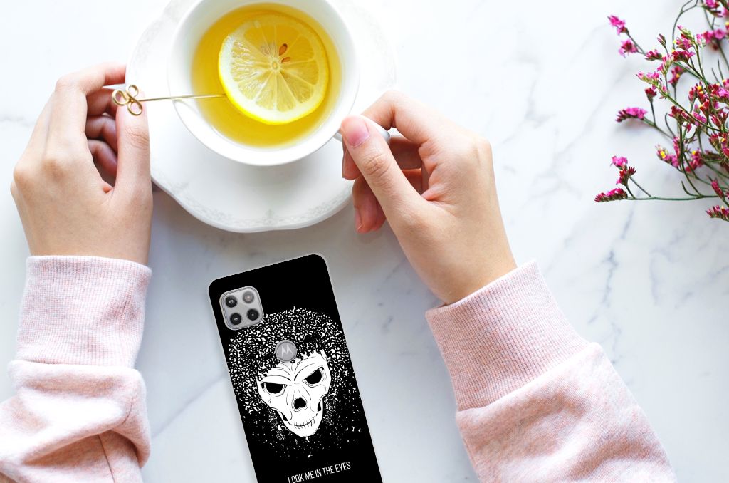 Silicone Back Case Motorola Moto G 5G Skull Hair B2C Telecom