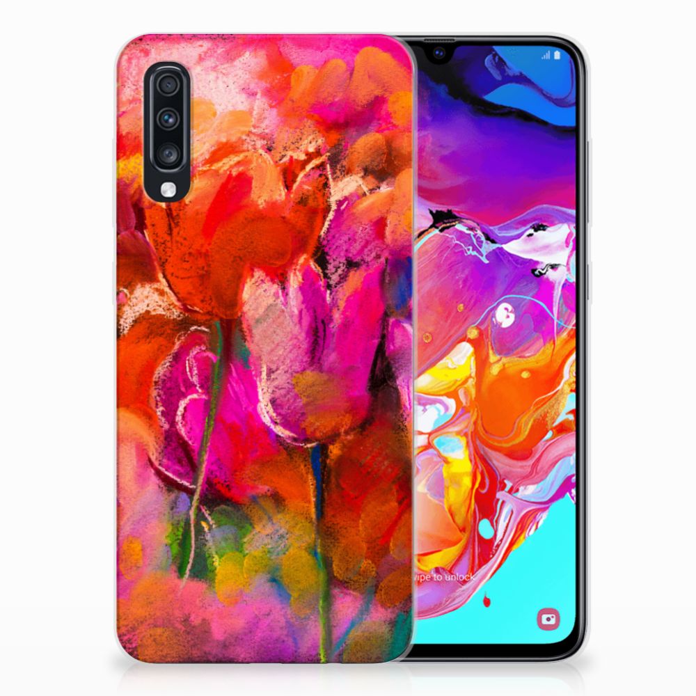 Hoesje maken Samsung Galaxy A70 Tulips