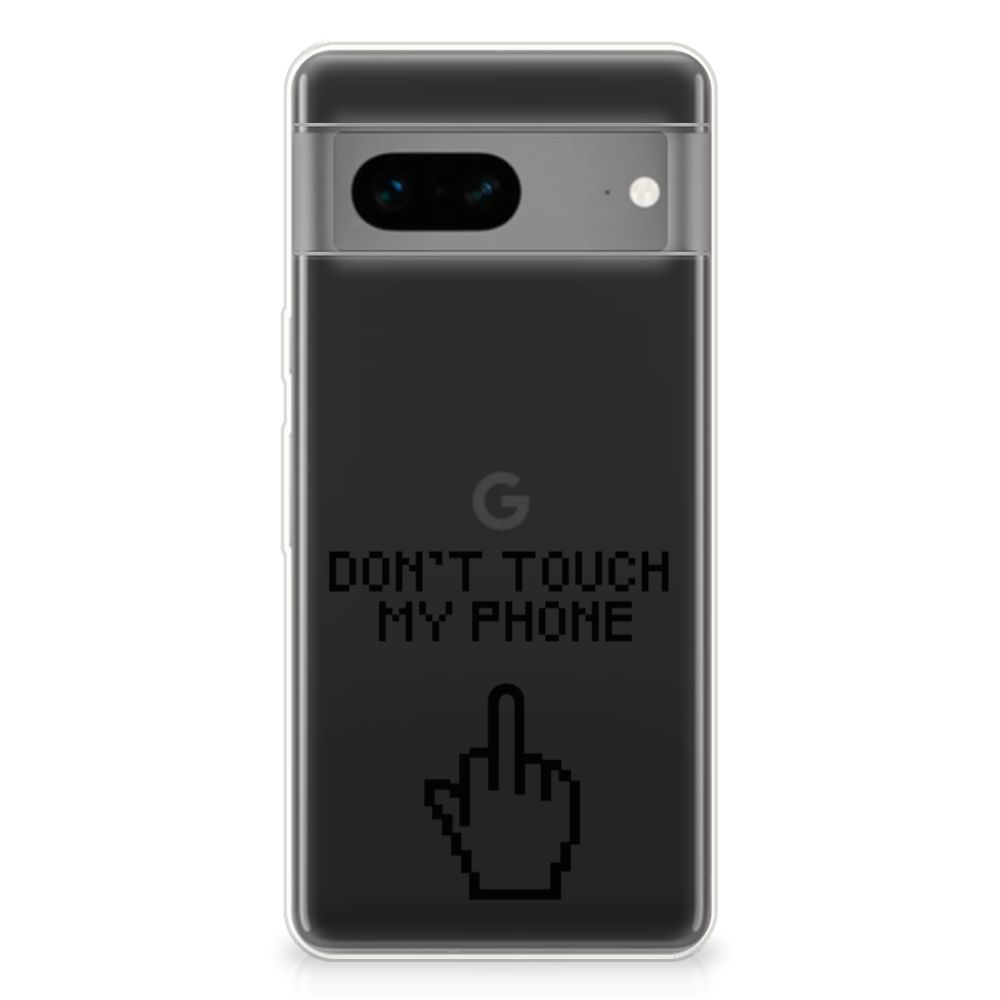 Google Pixel 7 Silicone-hoesje Finger Don't Touch My Phone B2C Telecom