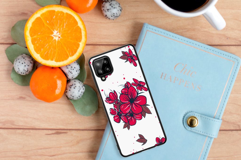 Samsung Galaxy A12 Bloemen Hoesje Blossom Red B2C Telecom