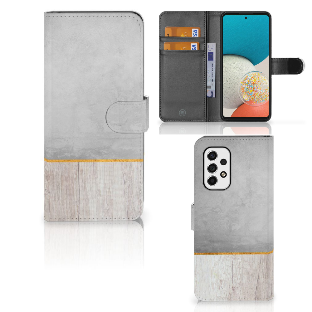 Samsung Galaxy A53 Book Style Case Wood Concrete