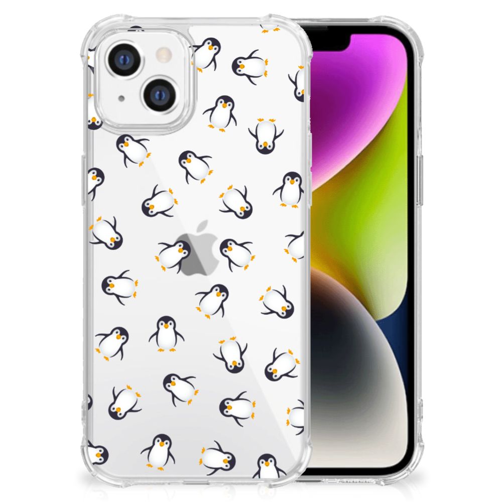 Doorzichtige Silicone Hoesje voor iPhone 14 Pinguïn