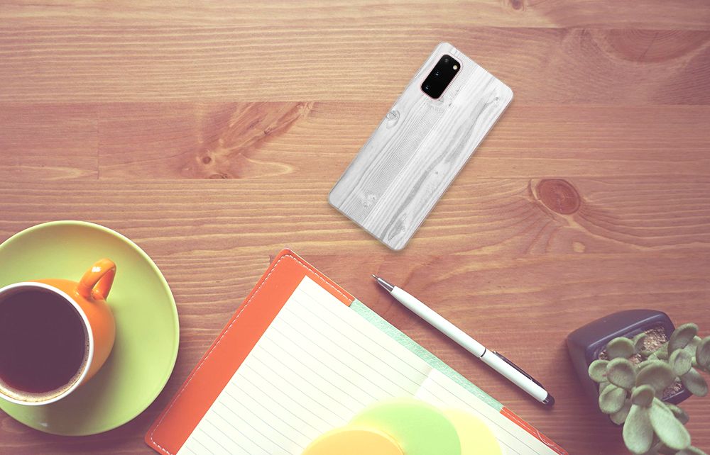 Samsung Galaxy S20 Bumper Hoesje White Wood B2C Telecom