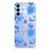TPU Case voor Samsung Galaxy A14 5G Flowers Blue met bloemen en vlinders in een mooi Delftsblauw design.
